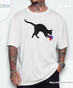 Cat Pouncing On Gop Elephant Cat Knocking Over Gop Elephant Unisex Shirt