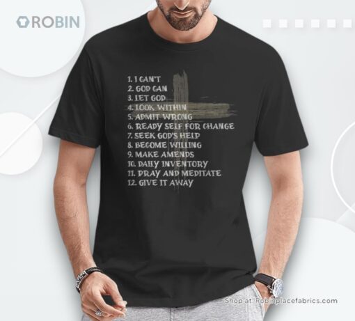 Celebrate The Recovery Christian Cross 12 Step Guide Pray Unisex Shirt