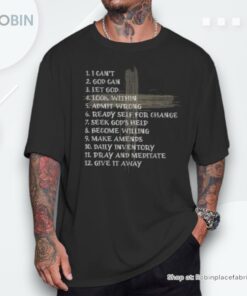 Celebrate The Recovery Christian Cross 12 Step Guide Pray Unisex Shirt