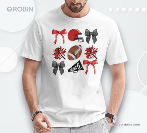 Cheer Coquette Bow American Football Autumn Thanksgiving Unisex Shirt