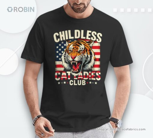 Childless Cat Ladies Club Kamala Harris Us Flag Cat Ladies Unisex Shirt