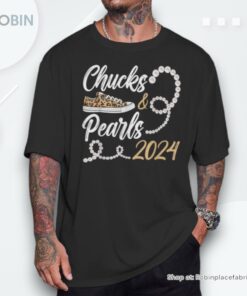Chucks & Pearls Harris 2024 Leopard Shoes Kamala Harris Unisex Shirt Chucks & Pearls Harris 2024 Leopard Shoes Kamala Harris Unisex Shirt