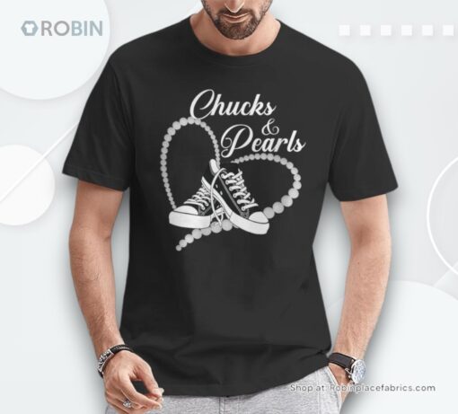 Chucks And Pearls 2024 I’m With Her Kamala 2024 Unisex Shirt