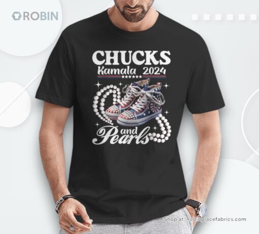 Chucks And Pearls I’m With Her Rocking Chucks & Pearls Unisex Shirt