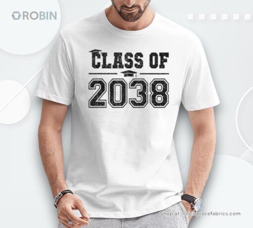 Class Of 2038 Grow With Me Graduation First Day Of School Unisex Shirt