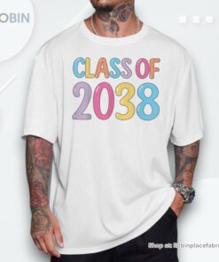 Class Of 2038 Grow With Me Pre K To 12 Handprints On Back Unisex Shirt