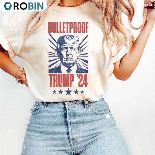 Election 2024 Short Sleeve , New Rare Trump Bulletproof Shirt Sweater