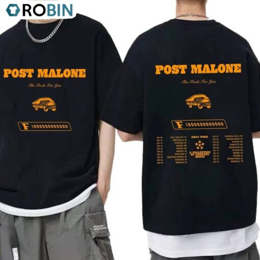 Post Malone Tour Shirt, Post Malone 2024 Tour Unisex Hoodie Short Sleeve