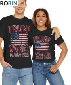 Trump Vance Shirt, American Flag Trump Train Short Sleeve Crewneck