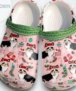 Corgi Merry Corgimas Christmas Pattern Crocband Clog Shoes For Men Women