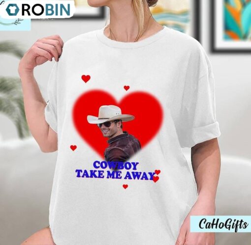 Cowboy Take Me Away Glen Powell Shirt, Twister 2024 Long Sleeve Crewneck