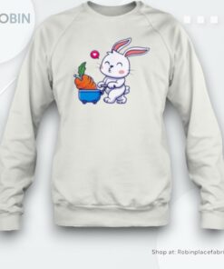 Cute Rabbit Bring Carrot With Trolley Cartoon Unisex Shirt