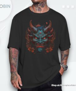 Demon Oni Mask Japanese Aesthetic Unisex Shirt