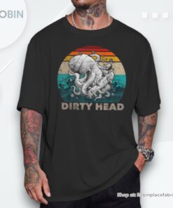 Dirty Octopus Heads With Skateboard Music Lover Vintage Unisex Shirt