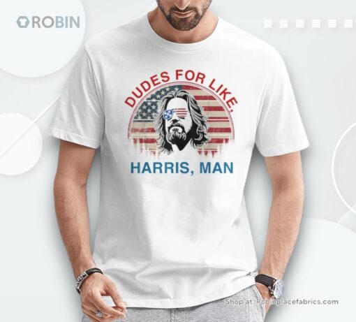 Dudes For Like Harris Man White Dude For Kamala Harris 2024 Unisex Shirt