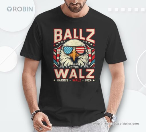 Eagle Usa Flag Ballz To The Walz Harris Walz 2024 Graphic Unisex Shirt