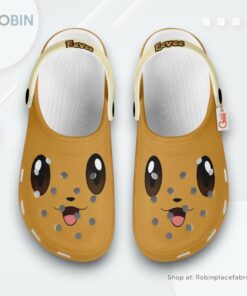 Eevee Crocs Shoes Custom Funny Style, Pokemon Shoes Eevee Crocs Shoes Custom Funny Style, Pokemon Shoes