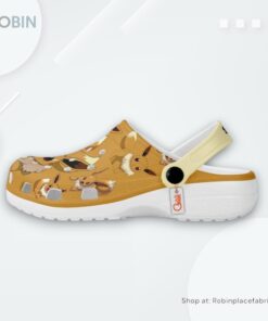 Eevee Crocs Shoes Pattern Style, Pokemon Footwear Eevee Crocs Shoes Pattern Style, Pokemon Footwear