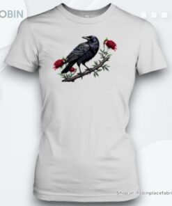 Elegant Crow Sitting Majestically On A Gnarled Branch Unisex Shirt