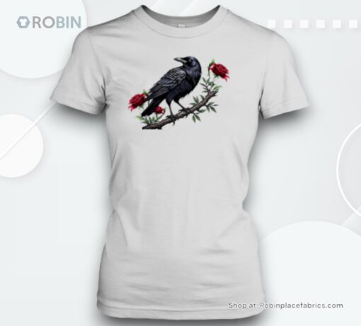 Elegant Crow Sitting Majestically On A Gnarled Branch Unisex Shirt