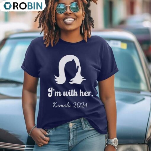 Elegant I’m With Her Kamala Shirt, Democratic Voter Unisex Hoodie Short Sleeve