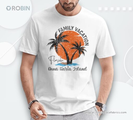 Family Vacation Palm Tree Anna Maria Island Florida Beach Unisex Shirt