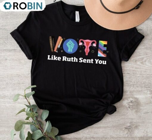 Feminist Vintage Unisex Hoodie, Vote Like Ruth Sent You Shirt Long Sleeve