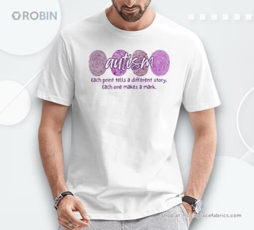Fingerprint Autism Each Print Tells A Different Story Unisex Shirt
