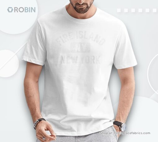 Fire Island New York Gym Style Pink W Distressed White Print Unisex Shirt