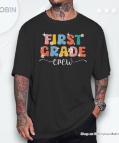 First Day Of 1st Grade Crew Teacher Back To School Groovy Unisex Shirt