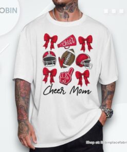 Football Coquette Bow Cheer Mom Red Unisex Shirt