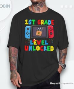 Game Gaming 1st Grade Level Unlocked First Day Boys Toddlers Unisex Shirt