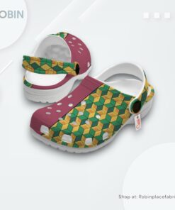 Giyu Tomioka Crocs Shoes Custom Cosplay Style, Demon Slayer Anime Footwear