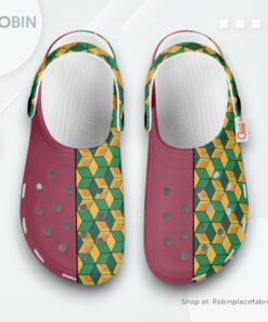 Giyu Tomioka Crocs Shoes Custom Cosplay Style, Demon Slayer Anime Footwear