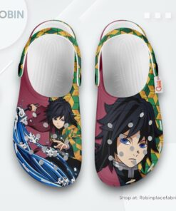 Giyu Tomioka Crocs Shoes Custom, Demon Slayer Anime Merchandise