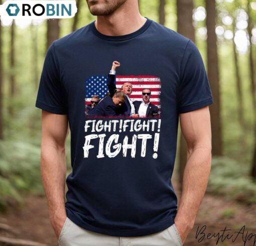 God Bless Trump President Short Sleeve , Trump Fight Shirt Crewneck