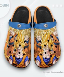 Goku Super Saiyan Crocs Shoes Pattern Style, Dragon Ball Anime Gifts for Fans Goku Super Saiyan Crocs Shoes Pattern Style, Dragon Ball Anime Gifts for Fans