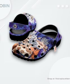 Goku Ultra Instinct Crocs Shoes Pattern Style, Goku Fan Gears Goku Ultra Instinct Crocs Shoes Pattern Style, Goku Fan Gears