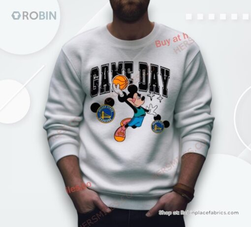 Golden State Warriors Mickey Basketball Game Day Retro Shirt