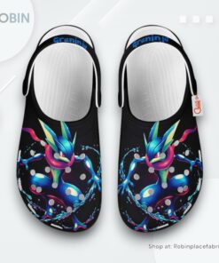 Greninja Crocs Shoes Custom Art Style, Pokemon Shoes Greninja Crocs Shoes Custom Art Style, Pokemon Shoes