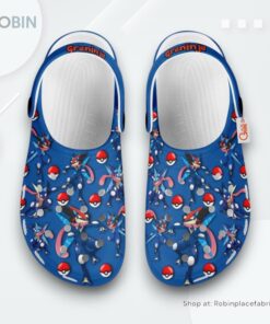 Greninja Crocs Shoes Pattern Style, Pokemon Gear
