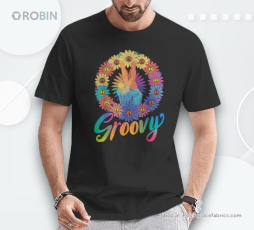 Groovy Peace Sign Tie Dye Hippie Unisex Shirt
