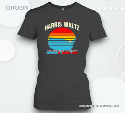 Harris Walz 2024 For A Brighter Tomorrow Sunset Us State Map Unisex Shirt