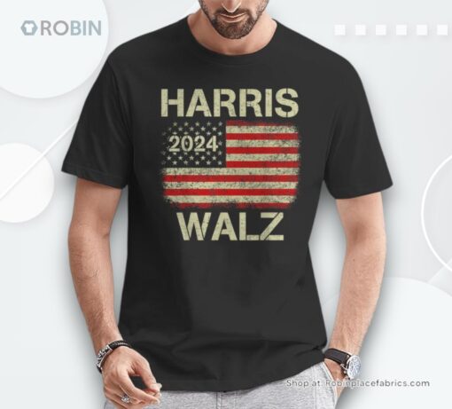 Harris Walz 2024 Kamala Harris 2024 Tim Walz 2024 Usa Flag Unisex Shirt