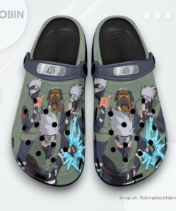 Hatake Kakashi Crocs Shoes Pattern Style, Naruto Anime Fan Gears Hatake Kakashi Crocs Shoes Pattern Style, Naruto Anime Fan Gears