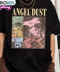 Hazbin Hotel New Rare Shirt, Angel Dust Short Sleeve Crewneck