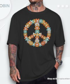 Hippie Peace Sign Groovy Flower 60s 70s Retro Outfit Unisex Shirt