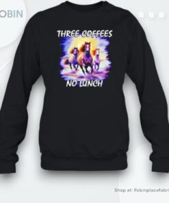 Hourse Three Coffees No Lunch Retro Unisex Shirt Hourse Three Coffees No Lunch Retro Unisex Shirt