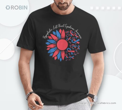 Hypoplastic Left Heart Syndrome Awareness Sunflower Hlhs Unisex Shirt
