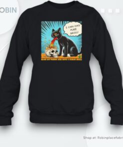 I Can Has Puke Skull Black Cat Puking Acid Onto Human Skull Unisex Shirt